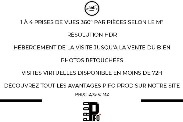 Price and cost PifoProd Visites virtuelles pour l'immobilier